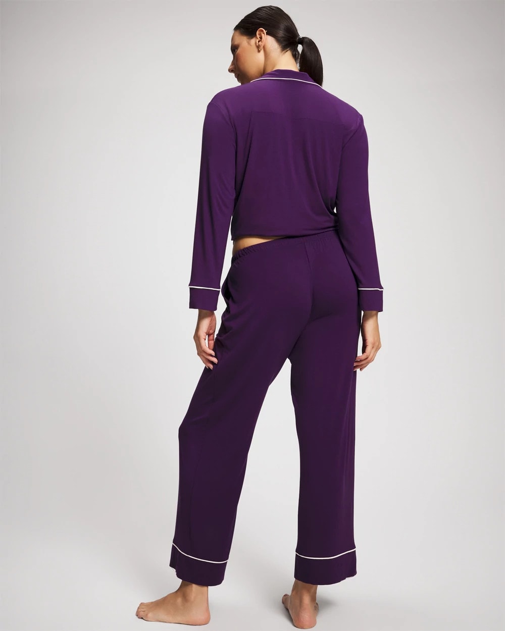 Solid Piped Pajama Pant - BLACKBERRY | Soma discount