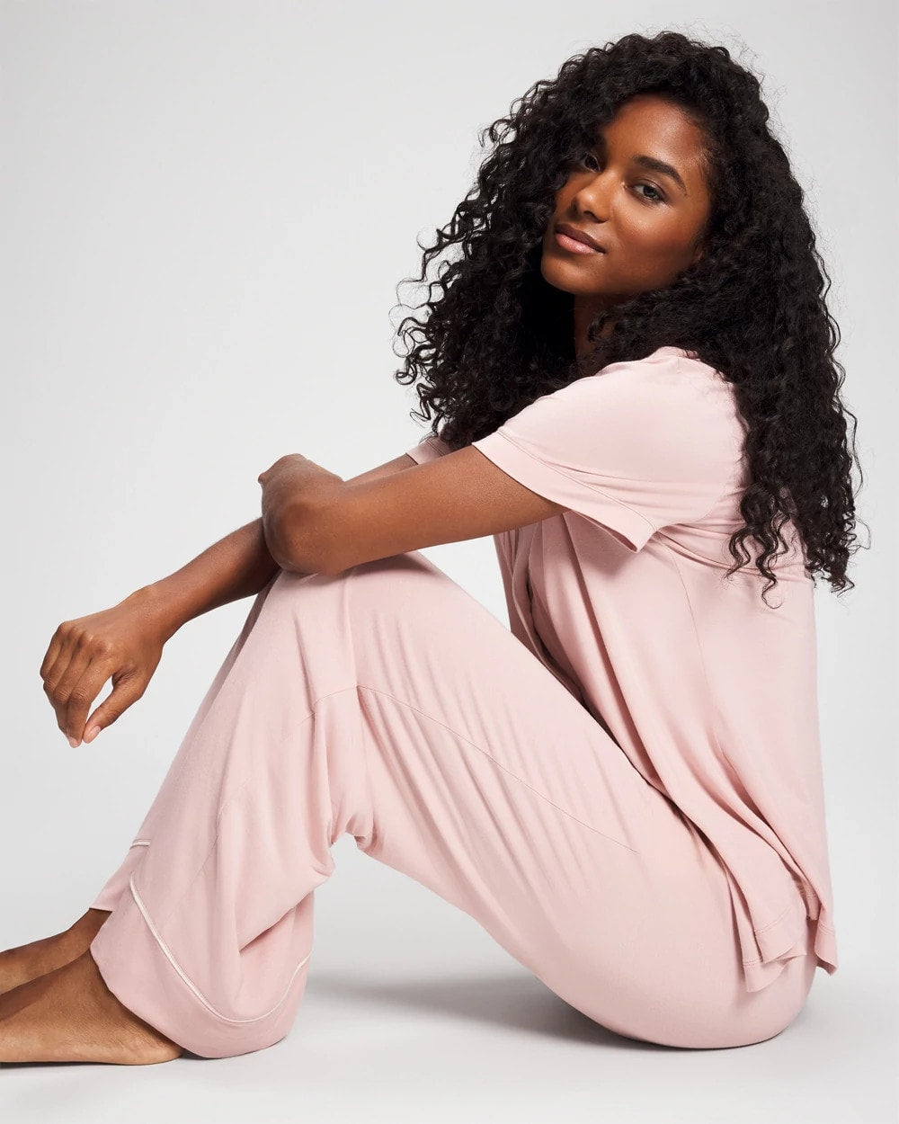 Solid Piped Pajama Pant - VINTAGE PINK | Soma Online