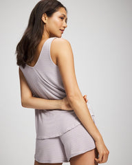 V-Neck Pajama Tank - NIGHTCAP STRIPE LILAC ASH | Soma on sale