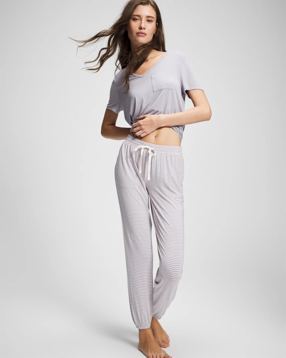 Banded Ankle Pajama Pant - NIGHTCAP STRIPE LILAC ASH | Soma sale