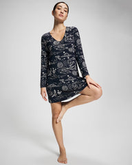 Long-Sleeve Sleepshirt - COSMIC BALLET NAVY | Soma Online