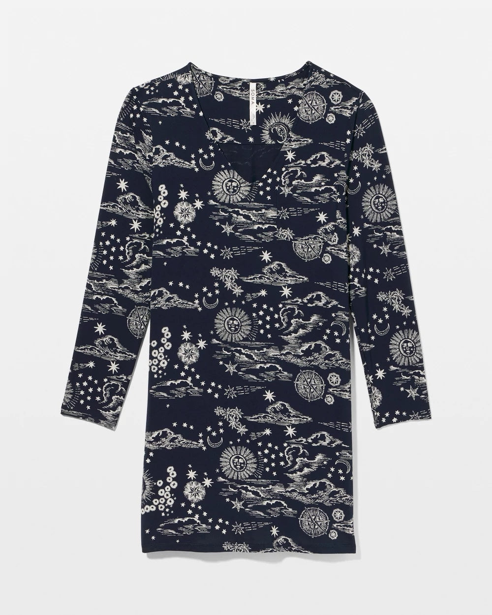 Long-Sleeve Sleepshirt - COSMIC BALLET NAVY | Soma Online