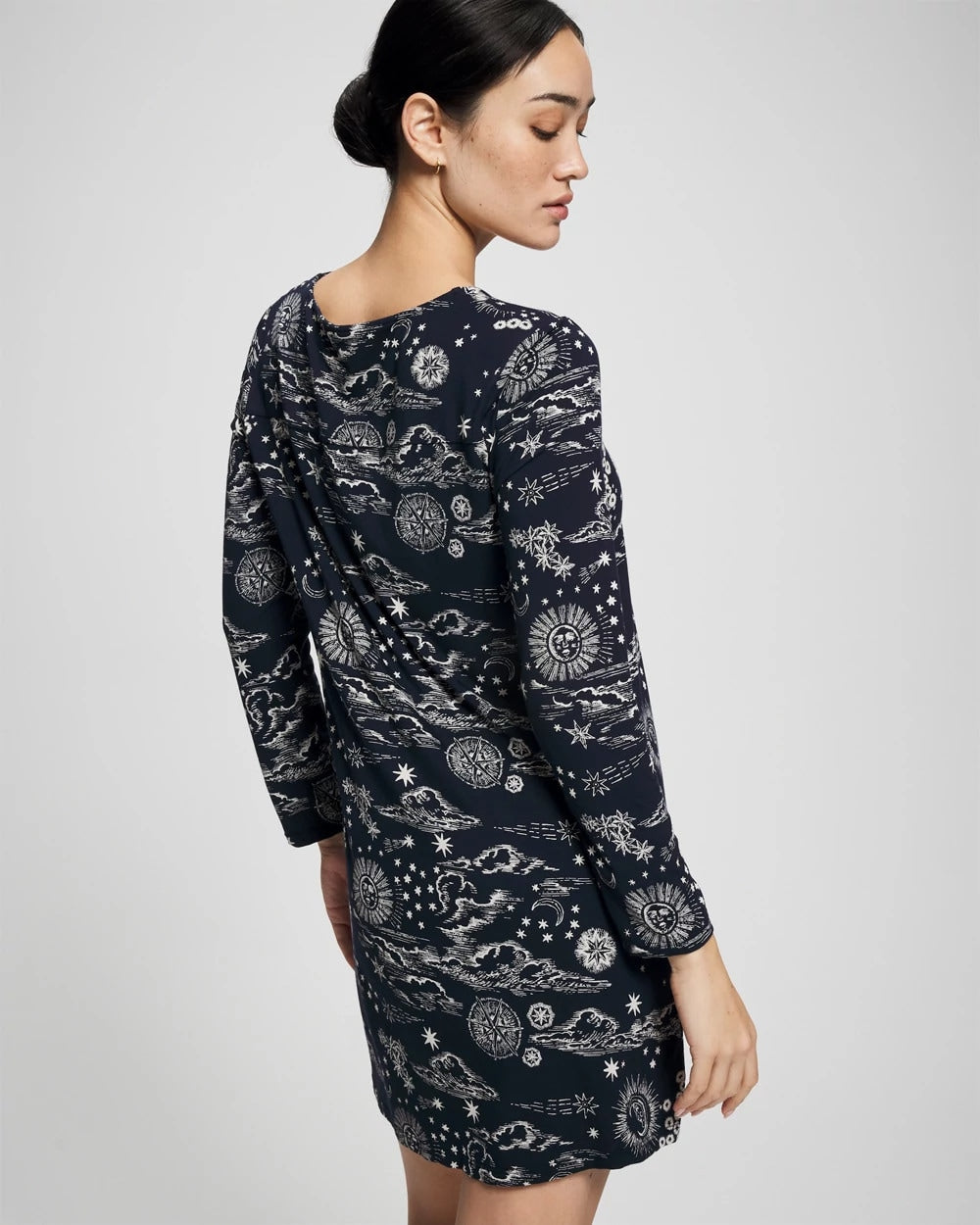 Long-Sleeve Sleepshirt - COSMIC BALLET NAVY | Soma outlet