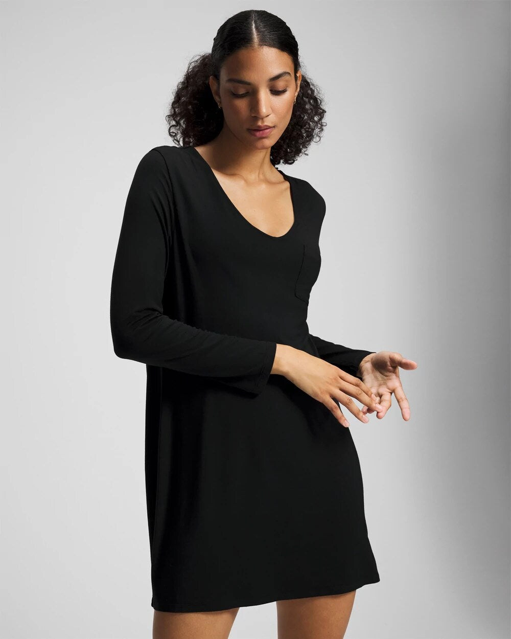 Long-Sleeve Sleepshirt - BLACK | Soma for sale