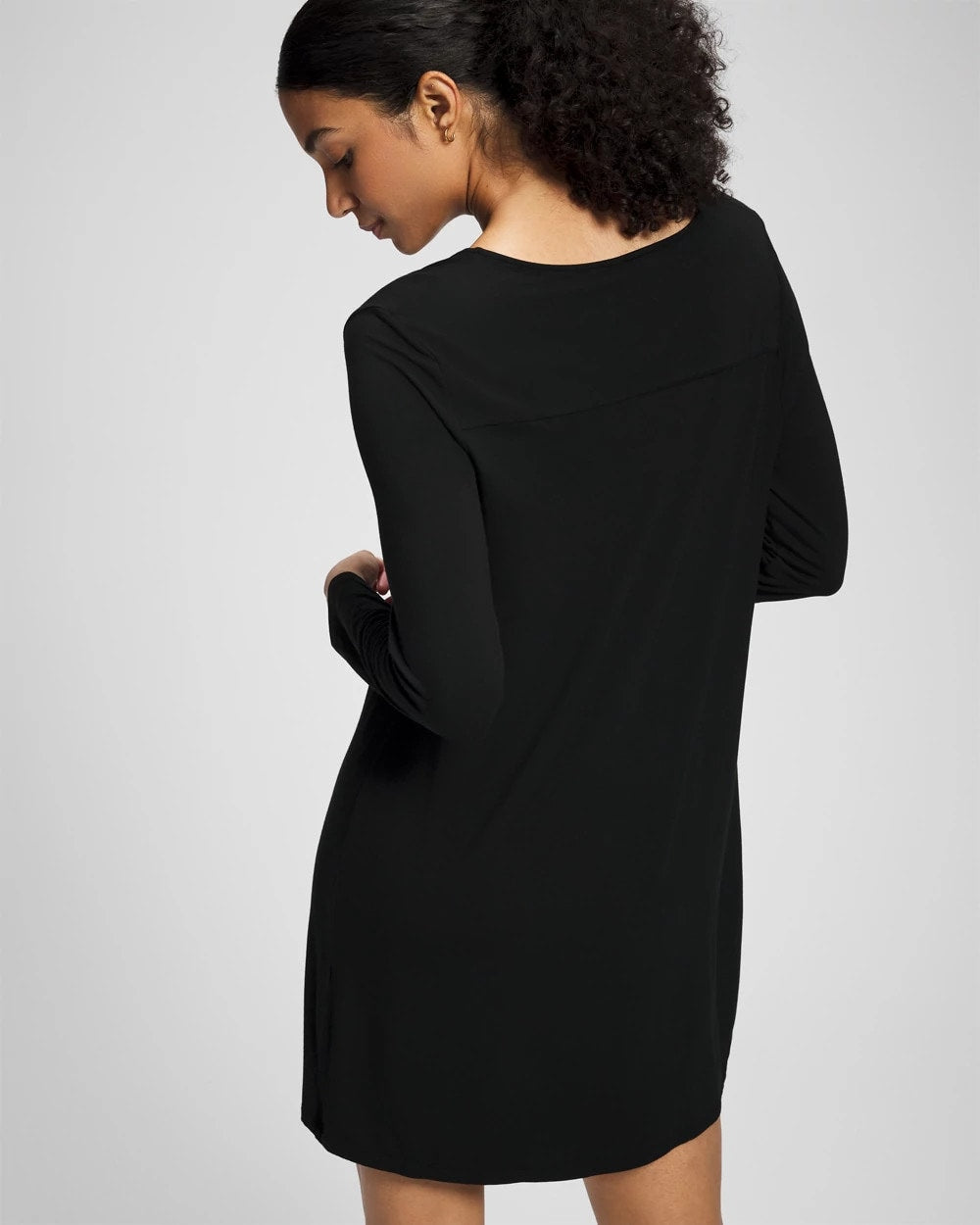 Long-Sleeve Sleepshirt - BLACK | Soma for sale