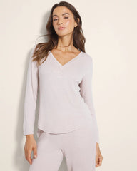 Long-Sleeve Pajama Henley - HEATHER BARELY THERE | Soma discount