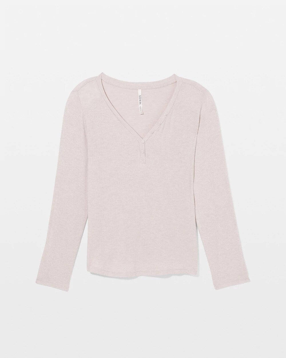 Long-Sleeve Pajama Henley - HEATHER BARELY THERE | Soma discount