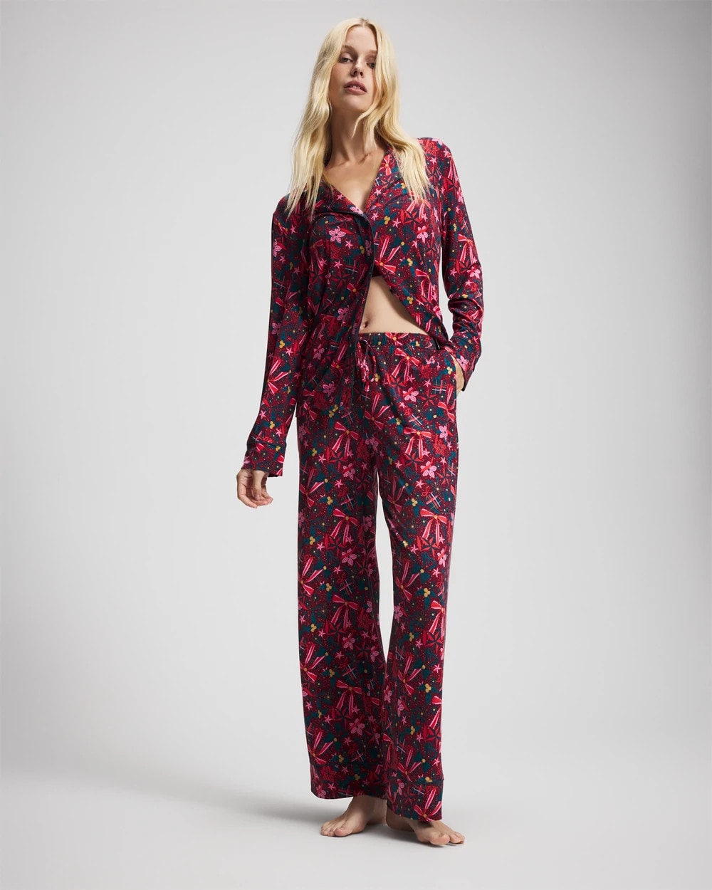 Printed Pajama Pant - HOLLY JOLLY RED VELVET | Soma near me