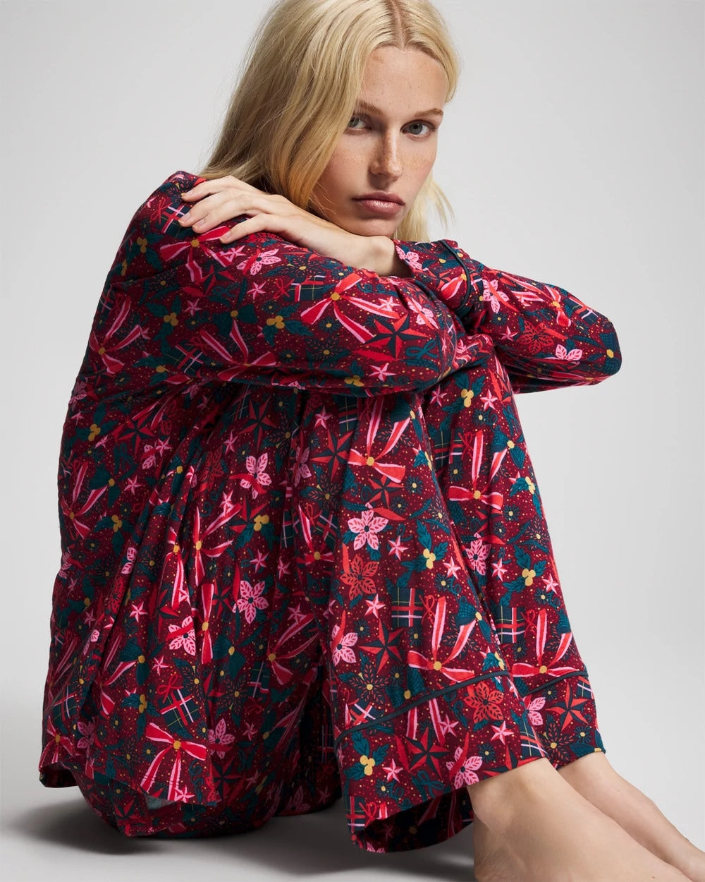 Printed Pajama Pant - HOLLY JOLLY RED VELVET | Soma near me