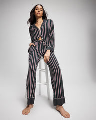 Printed Pajama Pant - MIDNIGHT STRIPE GREEN JOL | Soma for sale