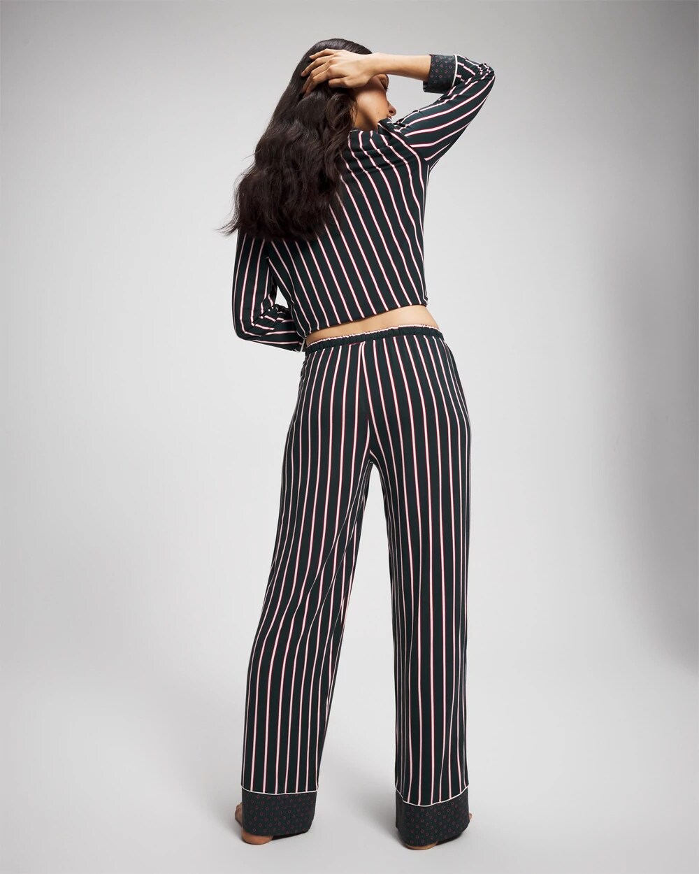 Printed Pajama Pant - MIDNIGHT STRIPE GREEN JOL | Soma for sale