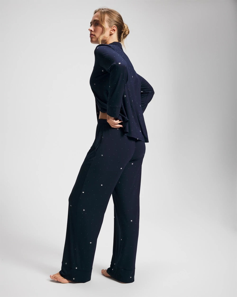 Printed Pajama Pant - SILVER DEW DROP/NAVY | Soma on sale