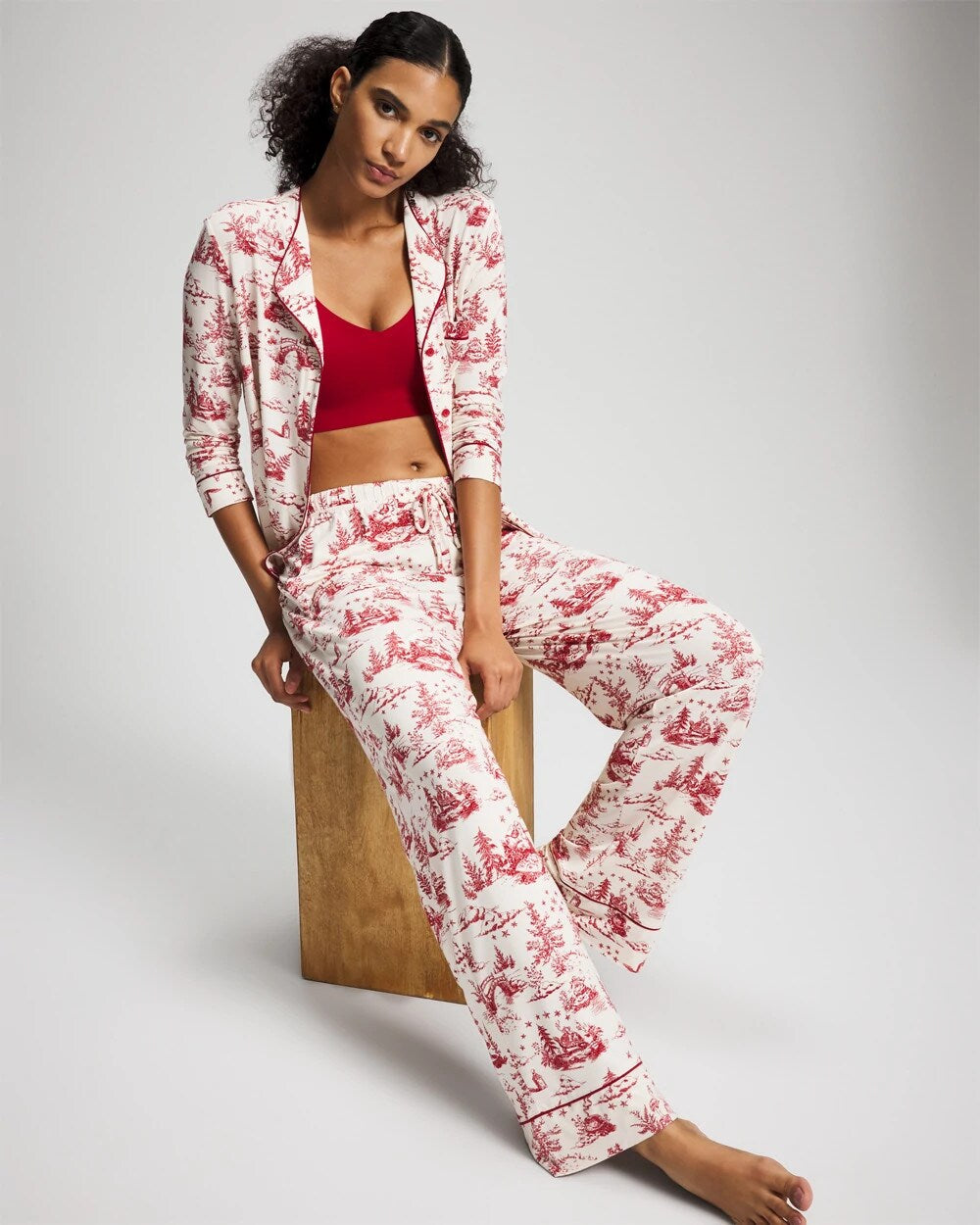 Printed Pajama Pant - ENCHANTED TOILE CHAMPAGNE | Soma sale
