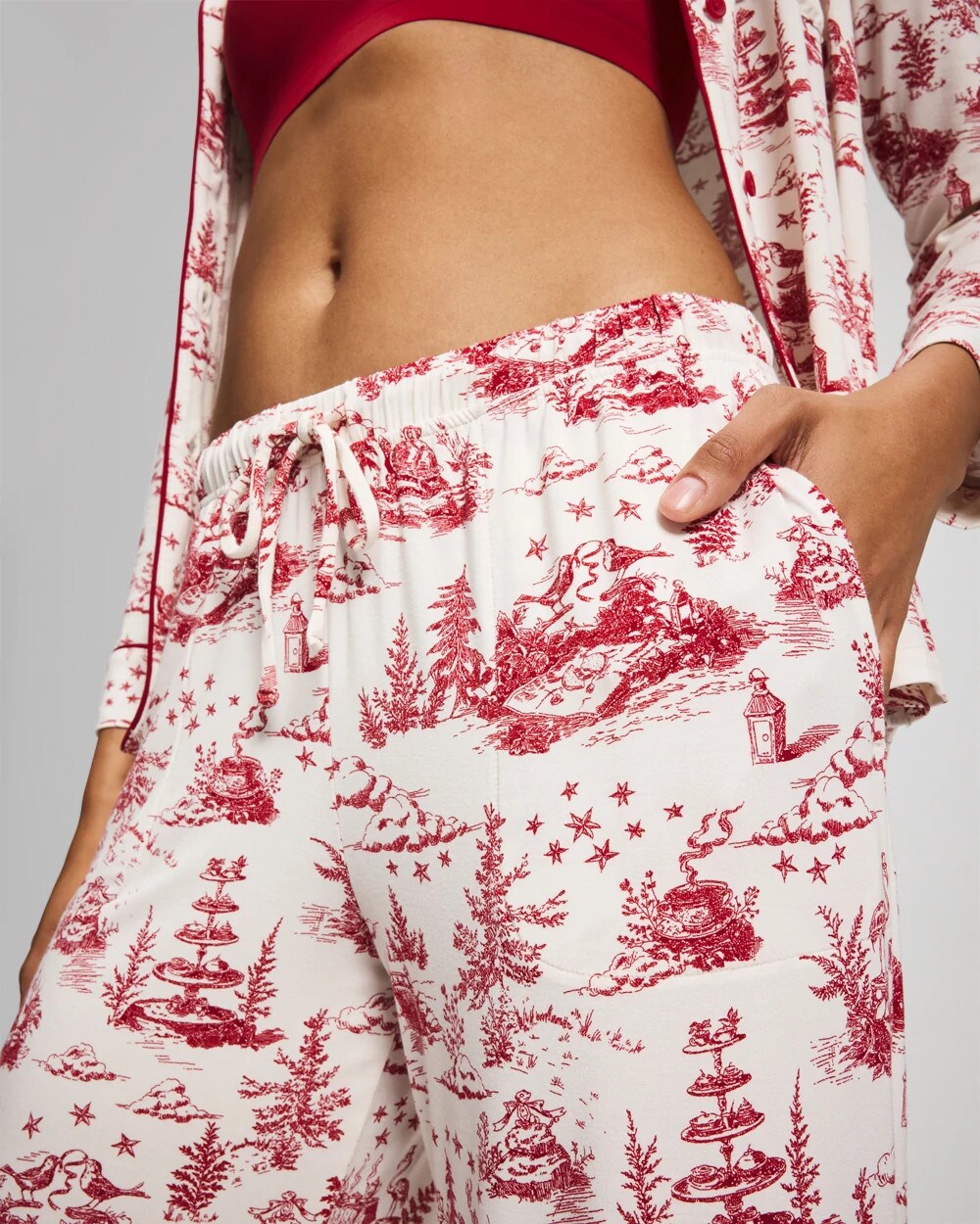 Printed Pajama Pant - ENCHANTED TOILE CHAMPAGNE | Soma sale