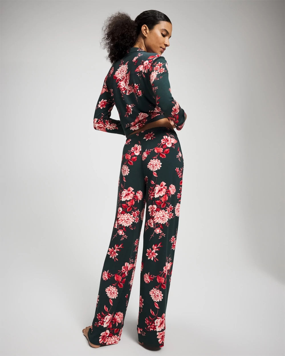 Printed Pajama Pant - COTTAGE FLORAL GREEN | Soma discount