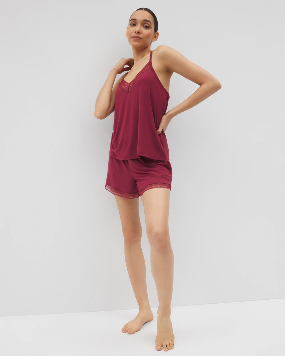 Geo Lace Pajama Short - GARNET | Soma near me