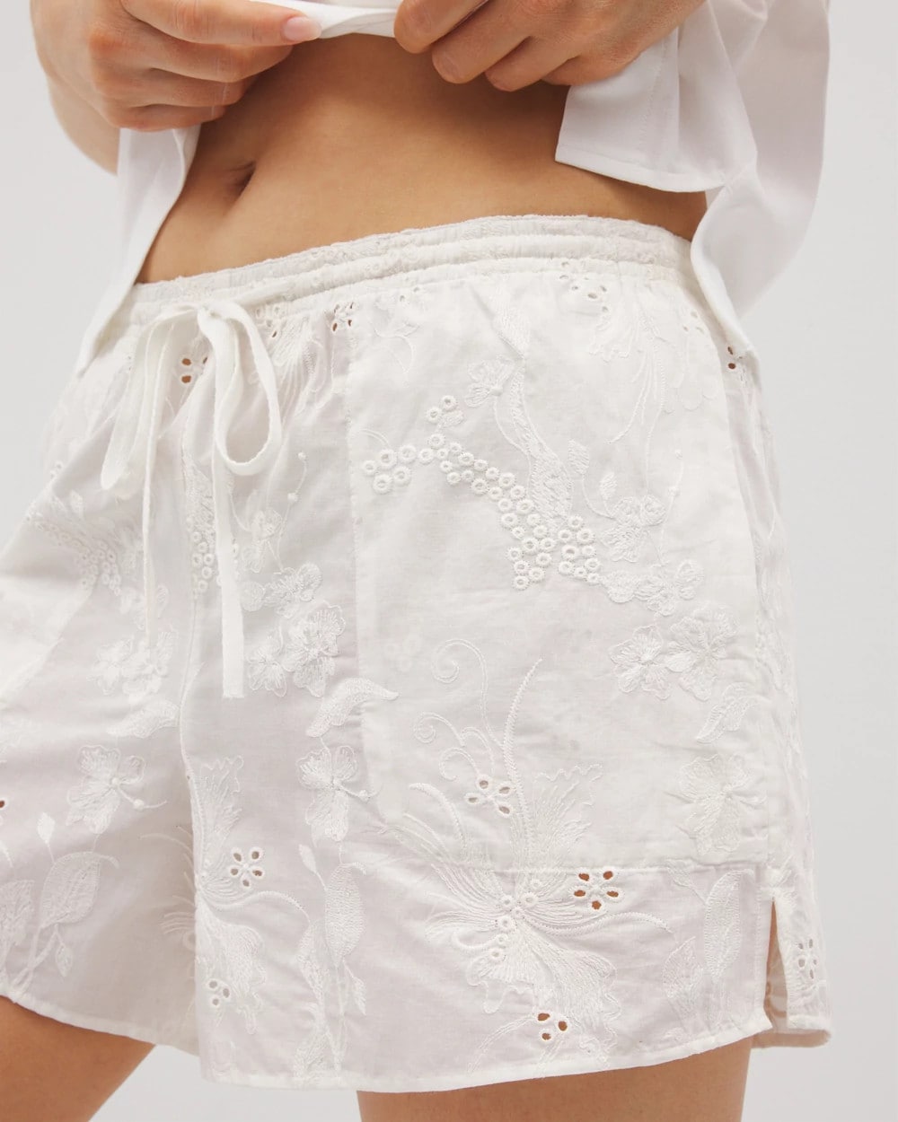 Cotton Eyelet Pajama Short - COCONUT | Soma near me