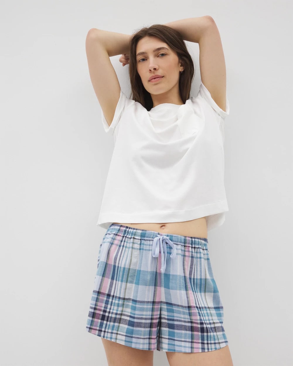 Printed Pajama Short - VILLA PLAID OCEAN AIR | Soma Online