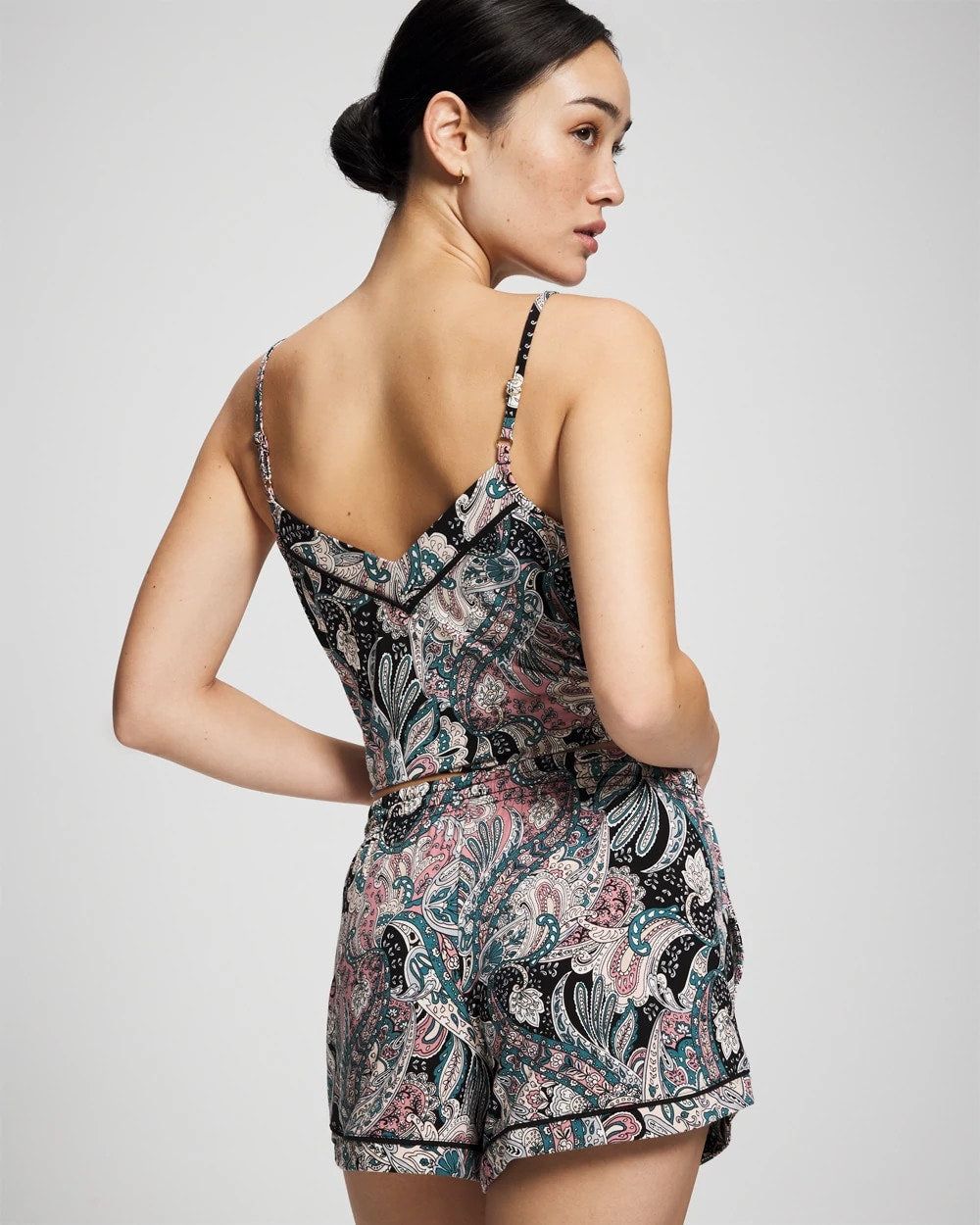 Relaxed Piped Pajama Short - REGAL PAISLEY BLACK | Soma outlet