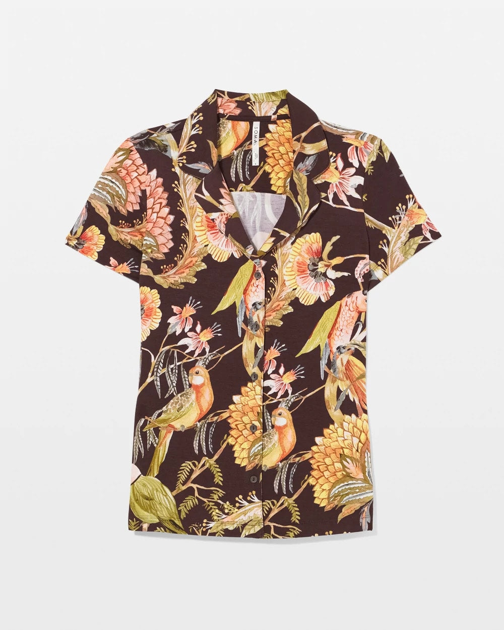 Short Sleeve Notch Collar Pajama Top - PARROT-DISO PLUME G PLUM | Soma on sale