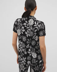 Short Sleeve Notch Collar Pajama Top - MEANDERING GARDEN BLACK | Soma sale