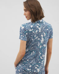 Short Sleeve Notch Collar Pajama Top - SHOW OFF PAISLEY COCONUT | Soma near me