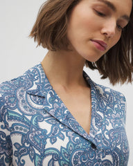 Short Sleeve Notch Collar Pajama Top - SHOW OFF PAISLEY COCONUT | Soma near me
