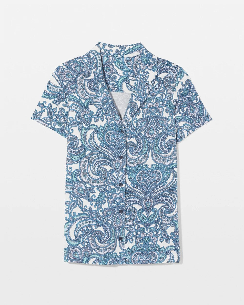 Short Sleeve Notch Collar Pajama Top - SHOW OFF PAISLEY COCONUT | Soma near me