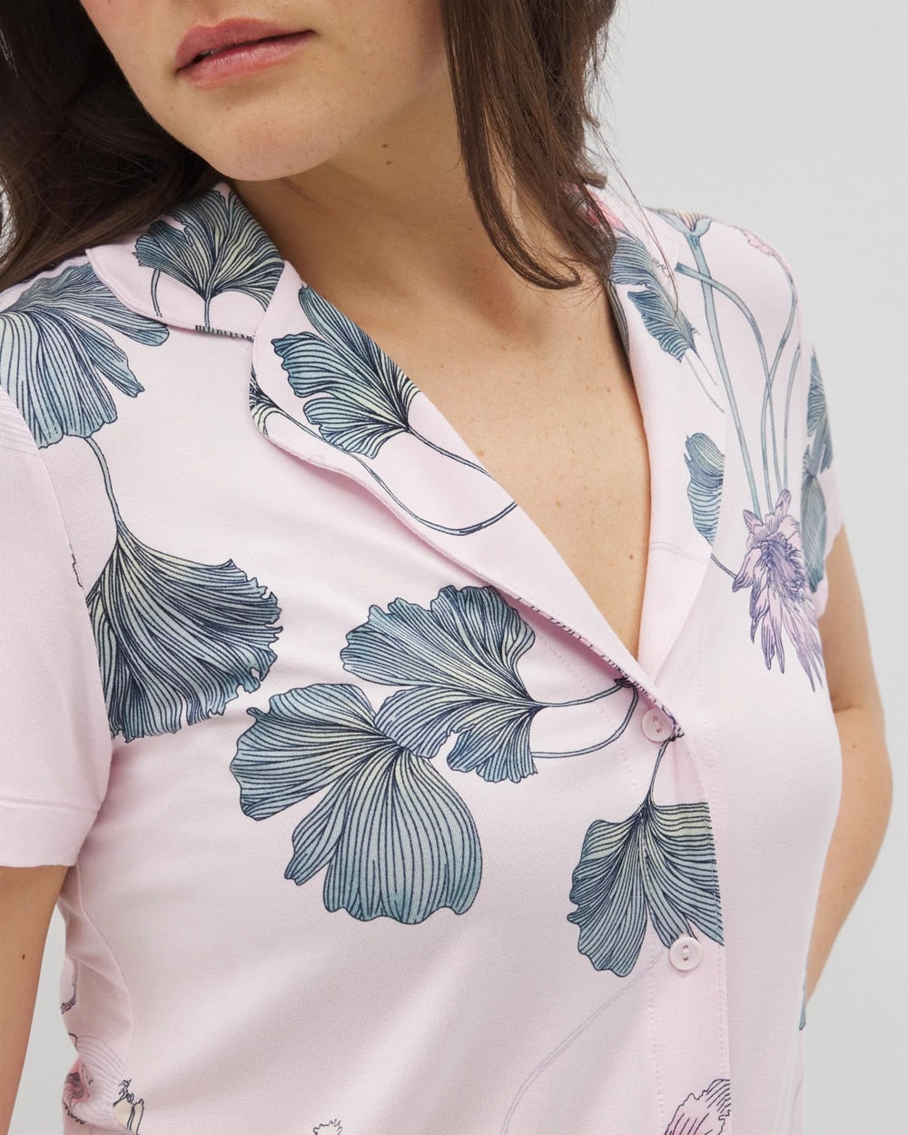 Short Sleeve Notch Collar Pajama Top - FLORAL HAVEN SUGAR COATED | Soma for sale