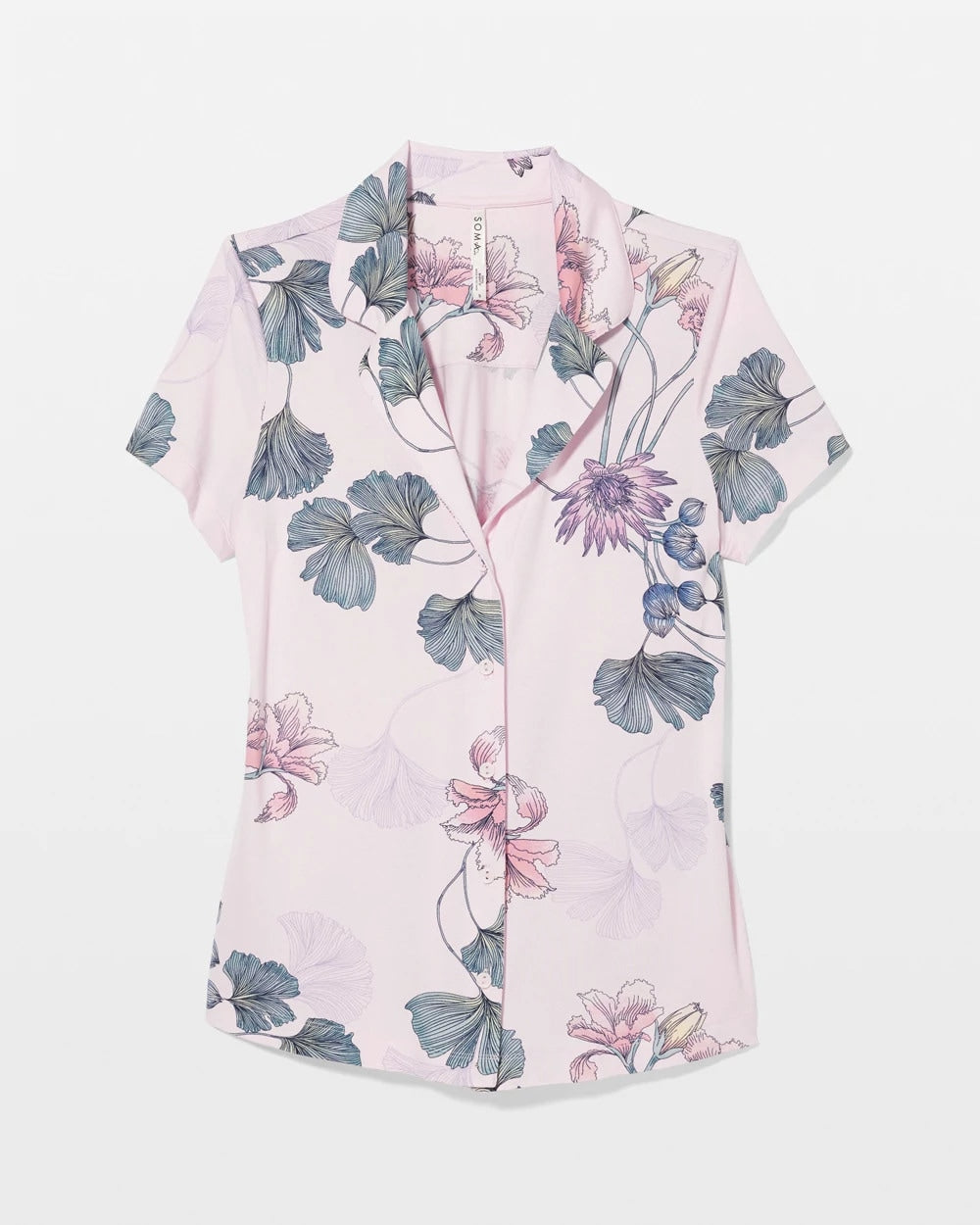 Short Sleeve Notch Collar Pajama Top - FLORAL HAVEN SUGAR COATED | Soma for sale