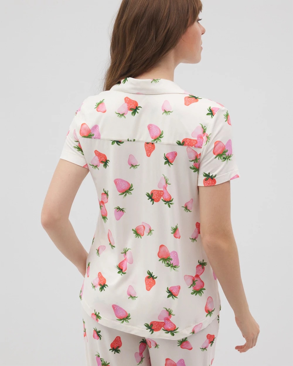 Short Sleeve Notch Collar Pajama Top - BERRY BEST CHAMPAGNE | Soma sale