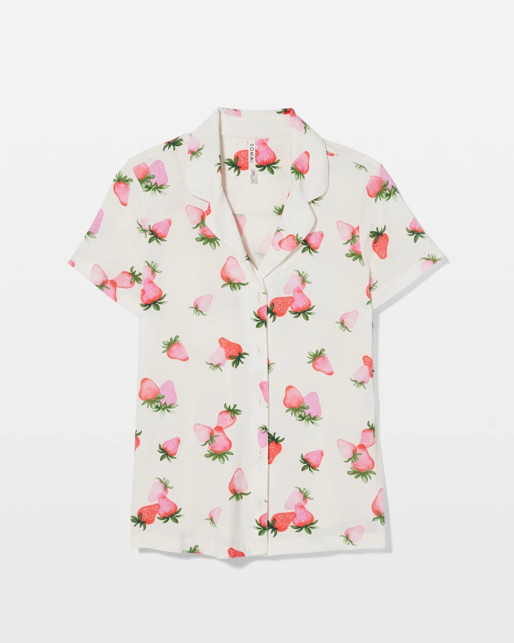 Short Sleeve Notch Collar Pajama Top - BERRY BEST CHAMPAGNE | Soma sale