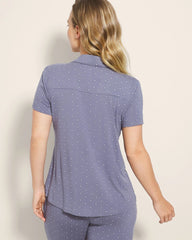 Short Sleeve Notch Collar Pajama Top - ON THE DOT EARL GRAY | Soma near me