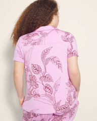 Short Sleeve Notch Collar Pajama Top - BALI BATIK META MAUVE | Soma on sale