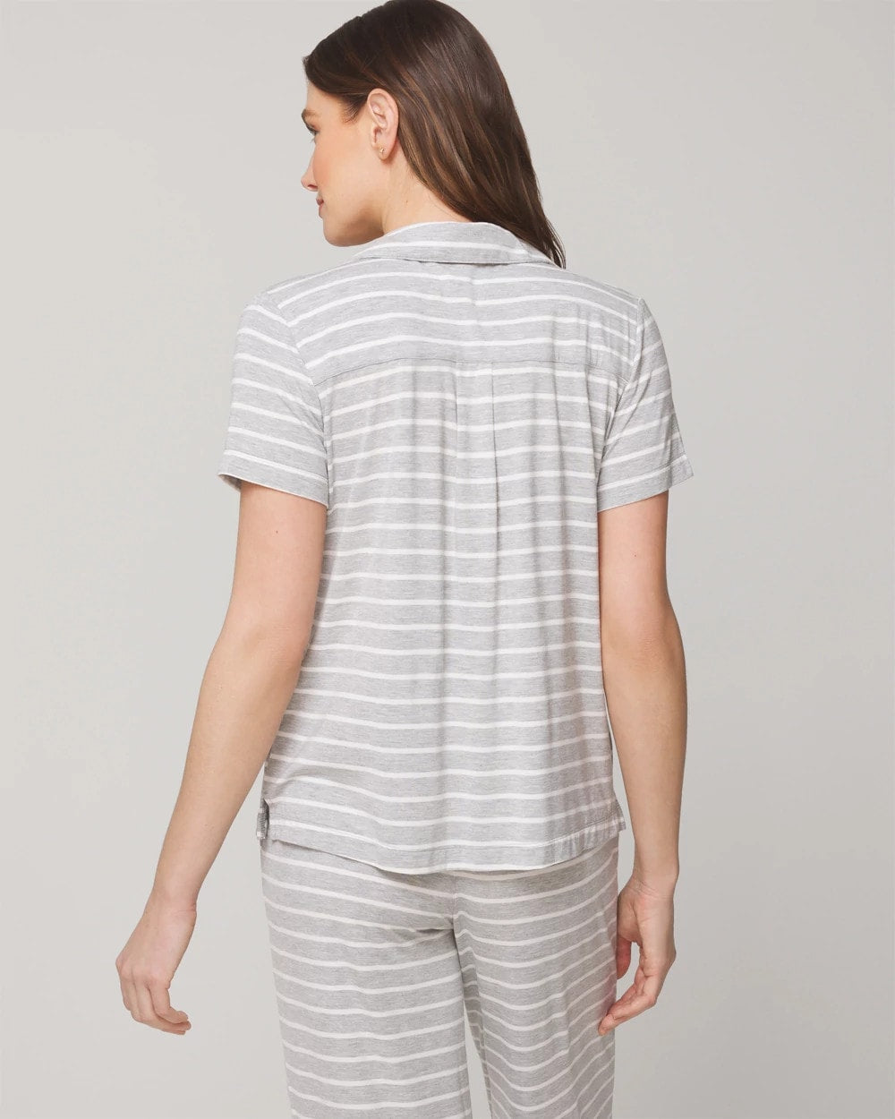 Short Sleeve Notch Collar Pajama Top - FUNDAMENTAL M HTHR OPAL G | Soma sale
