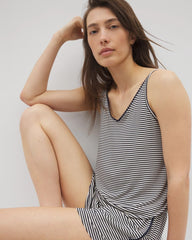 Pom Trim Pajama Cami - NIGHTCAP STRIPE NAVY | Soma discount