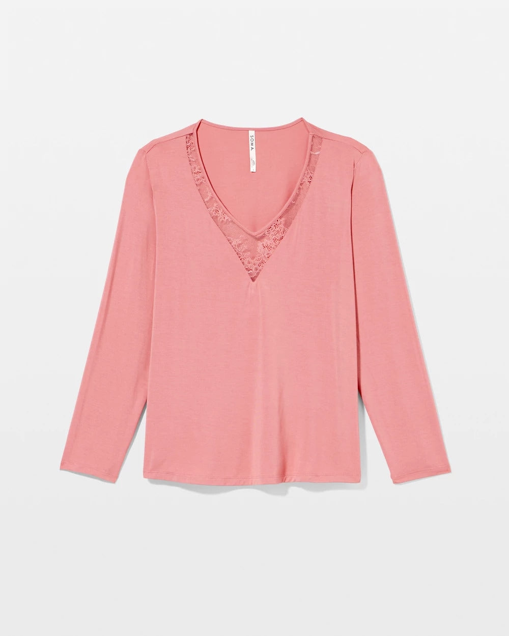 Lace Long Sleeve Pajama Top - ANTIQUE PINK | Soma outlet