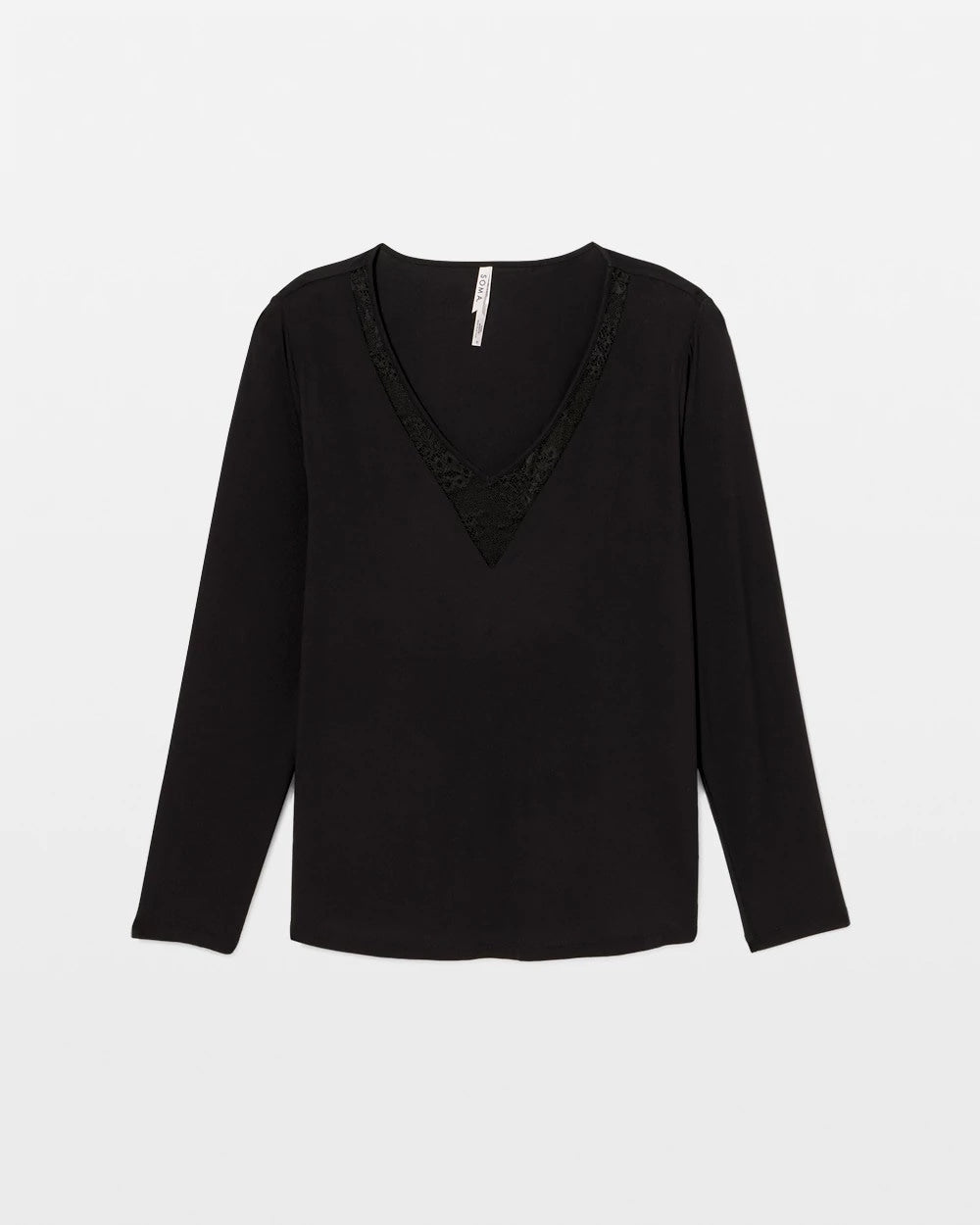 Lace Long Sleeve Pajama Top - BLACK | Soma near me