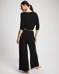 Lace Relaxed Wide Leg Pajama Pant - BLACK | Soma sale