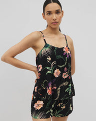 Pajama Cami - PARADISE PLUMES BLACK | Soma discount