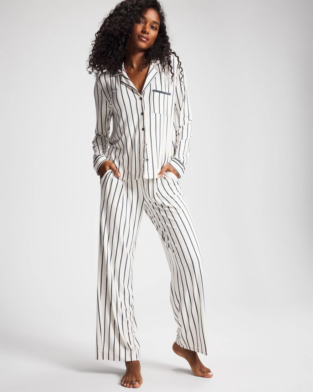 Printed Pajama Pant - UNWIND STRIPE CHAMPAGNE | Soma near me