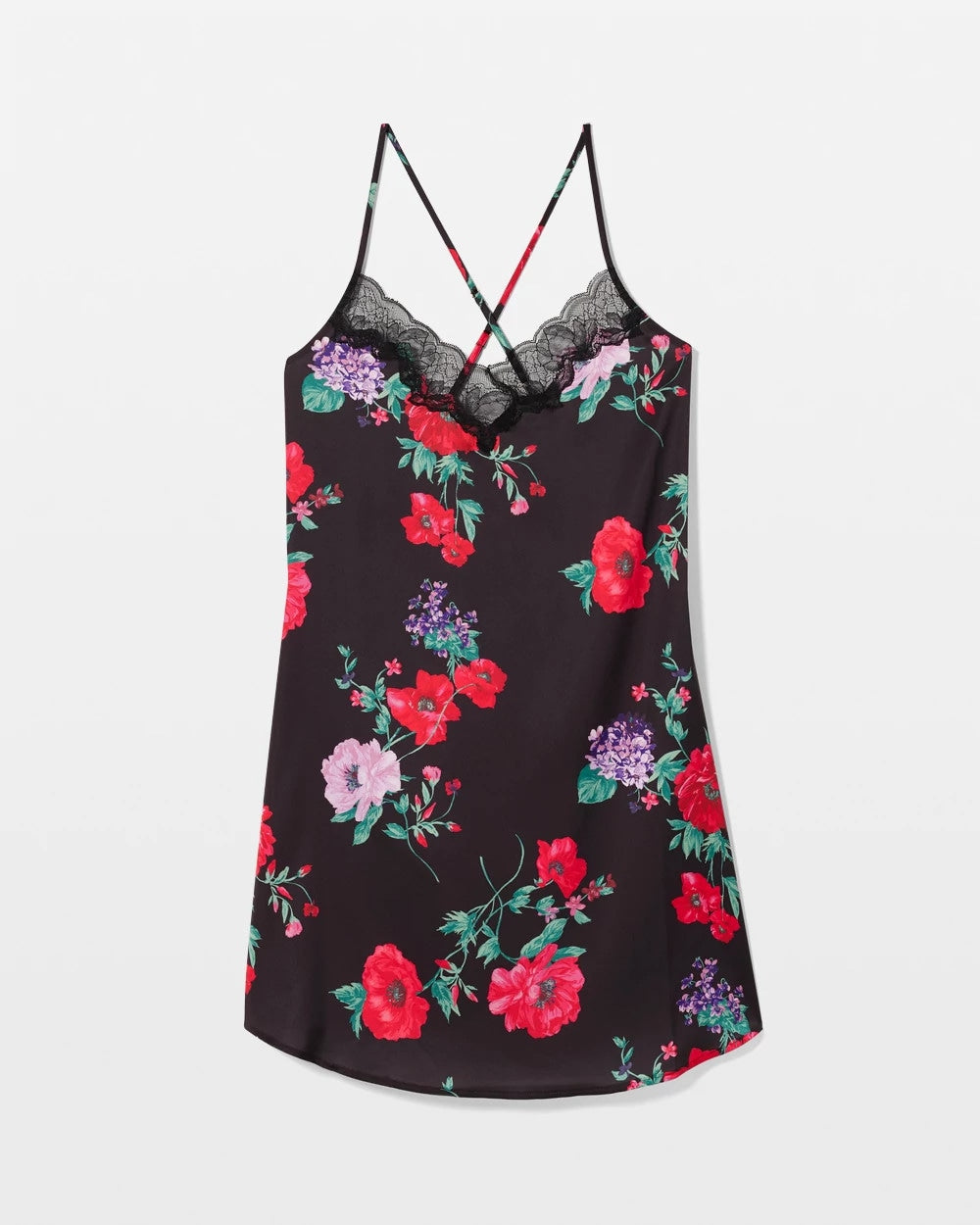 Lace Trim Chemise - RHAPSODY FLORA BLACK | Soma near me