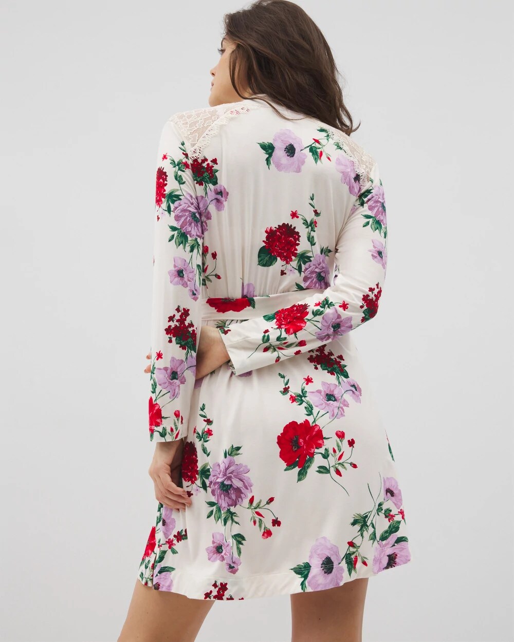 Short Robe With Lace - RHAPSODY FLORAL SUGAR | Soma for sale