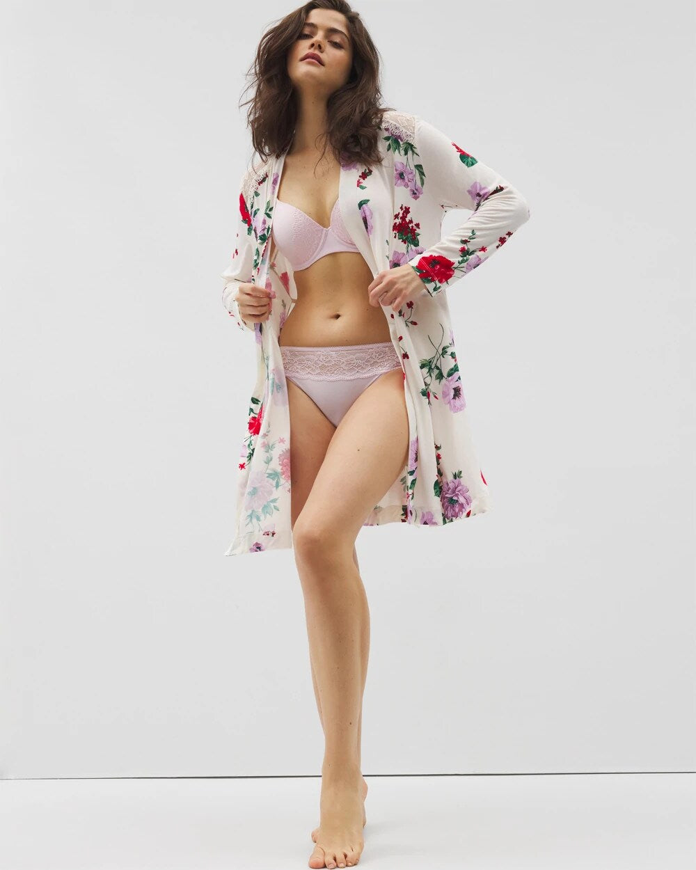 Short Robe With Lace - RHAPSODY FLORAL SUGAR | Soma for sale