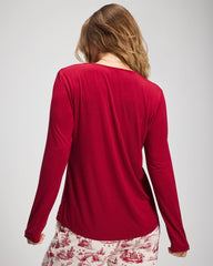 Classic Long Sleeve Pajama Top - PAINT THE TOWN RED | Soma discount