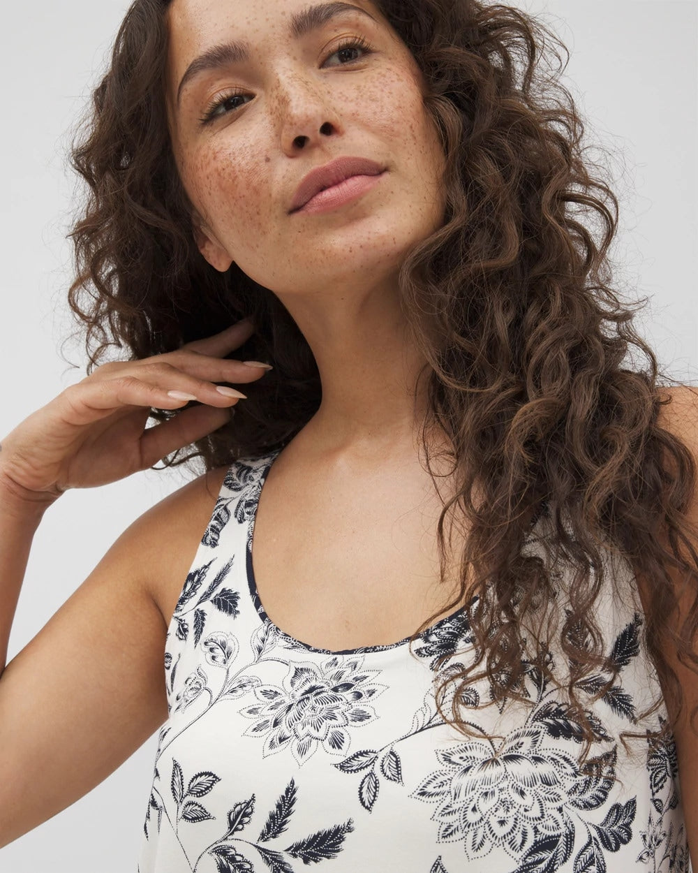 Pajama Tank With Piping - MEANDERING GARDEN CHAMP | Soma sale
