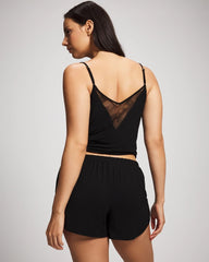 Lace Relaxed Pajama Short - BLACK | Soma Online