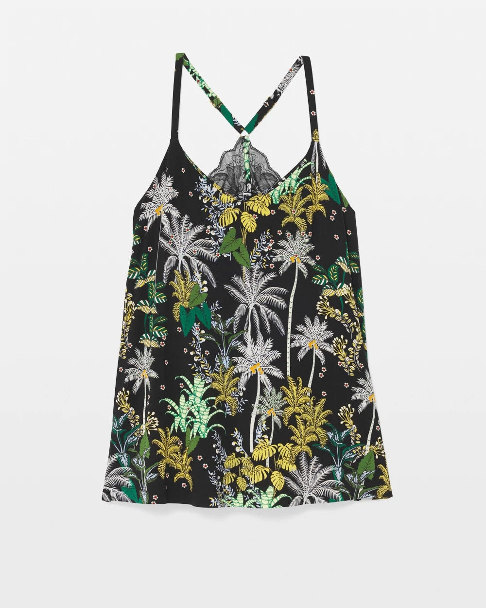 Lace Pajama Cami - OASIS PALMS BLACK/WS | Soma outlet