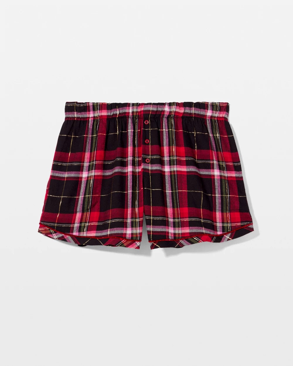 Velvet Piped Boxer Pajama Short - MAD FOR PLAID BLACK | Soma sale