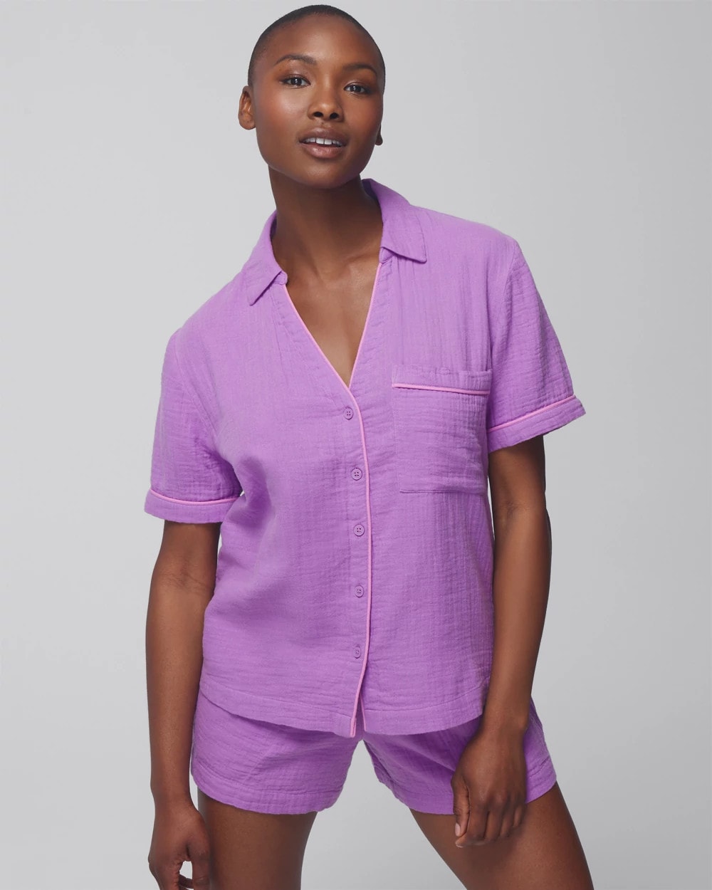 Short-Sleeve Pajama Top - AMETHYST ORCHID | Soma discount